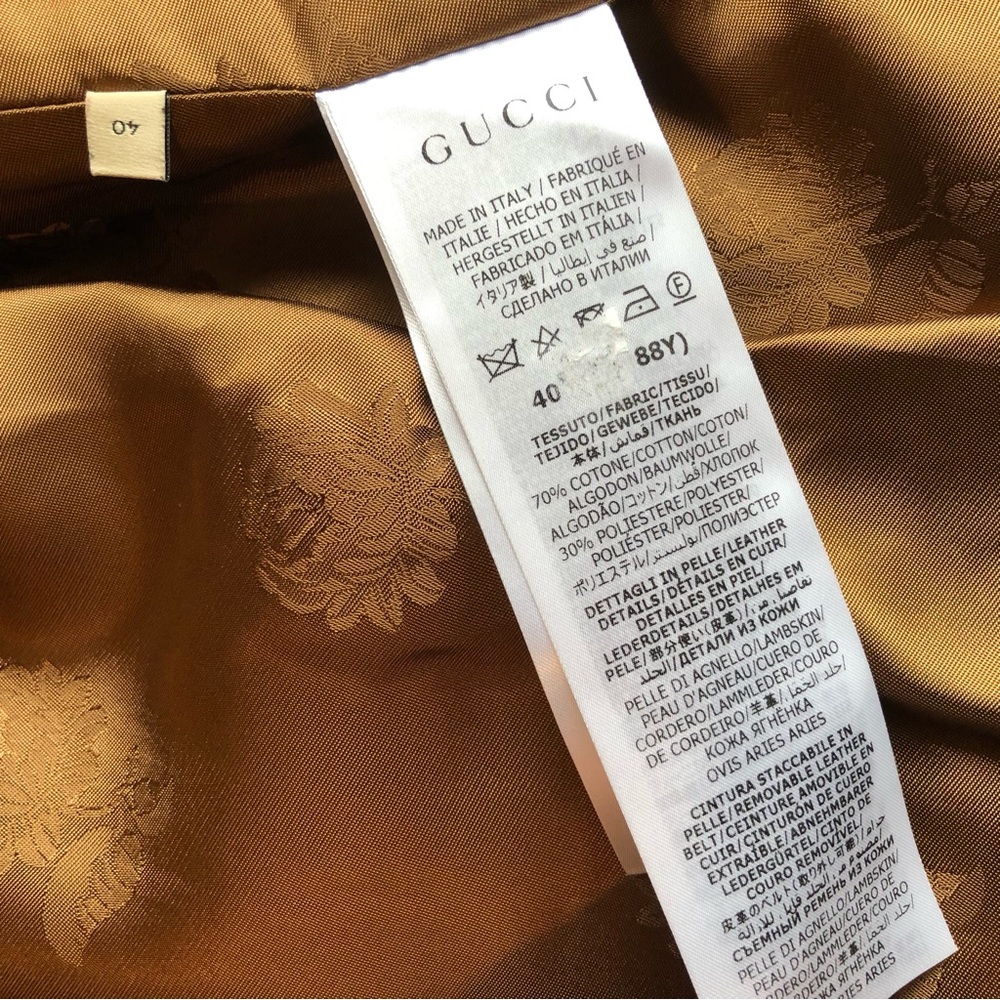 Gucci Canvas/Leather GG Classic Trench Coat Beige/Ebony Women's Size 40(M) - Picture 6 of 16